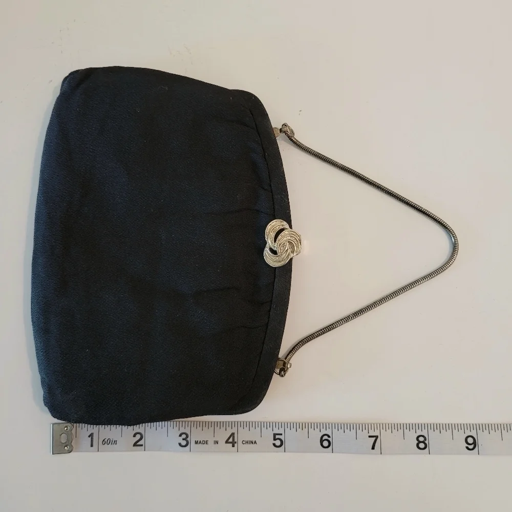 Vintage Evening Bag Black Formal Party Handbag Convertible Clutch - Picture 5 of 7